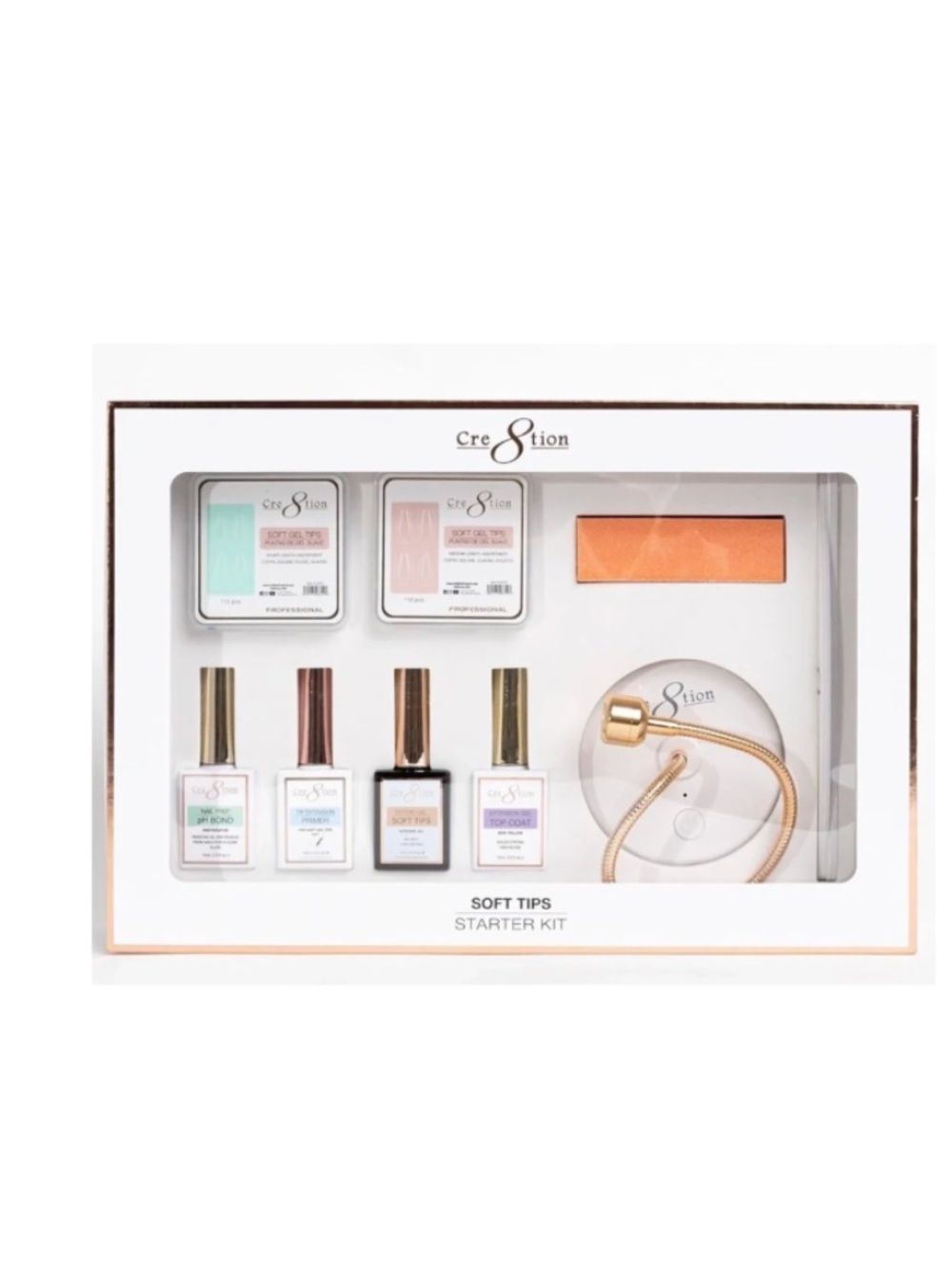Cre8tion Professional Soft Tip Nail Extension Set With Lamp